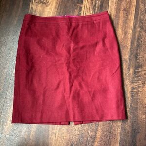 J. CREW Classic Wool Pencil Skirt Maroon Size 14